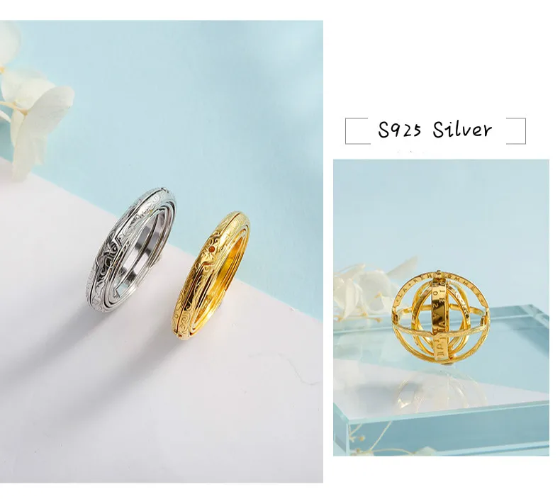 3UMeter 2020 новое кольцо из серебра 925 пробы с астрономическим шариком винтажное