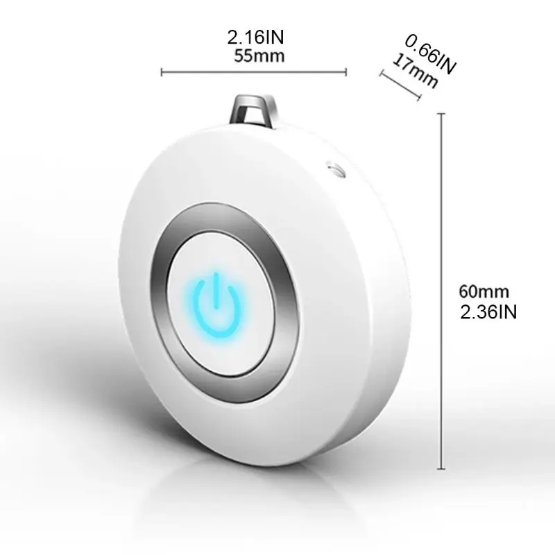 

1PC Round Shaped Personal Wearable Air Purifier Necklace Mini Portable USB Negative Ion Generator Low Noise Cleaner 4 Colors