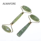 Нефритовый роликовый массажер с двумя головками, массажер для лица против морщин, Антицеллюлитный инструмент, ролик для массажа лица для похудения, 1 шт.