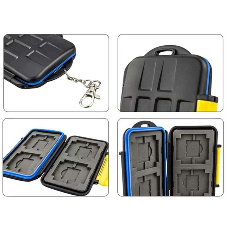 

New MC-2 Anti-shock Waterproof DC Memory Card Case Holder Hard Storage Box for 4CF 8SD ABS & Rubbe