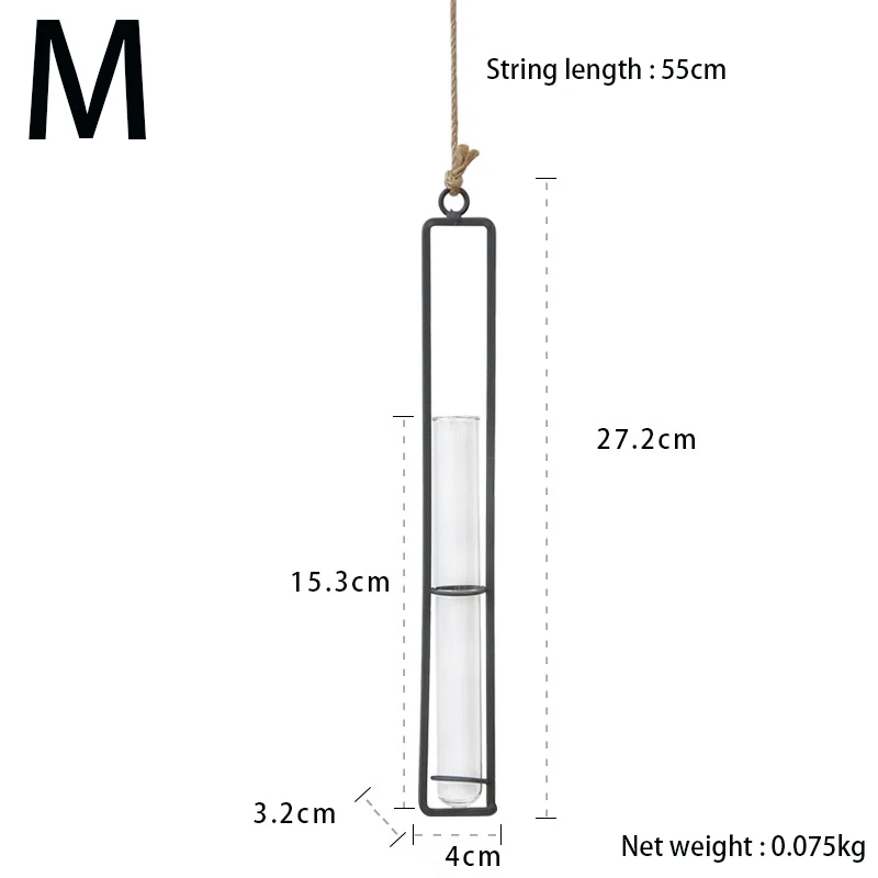Скандинавская креативная настенная подвесная ваза для цветов железное стекло