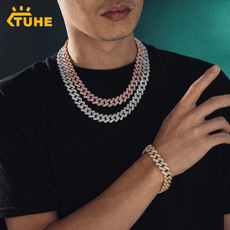 

Cuban Chain Selection Square Buckle Zirconia Top Quality Hip Hop Jewelry Necklace Luxury Full Iced Out CZ Jewelry Dropshipping