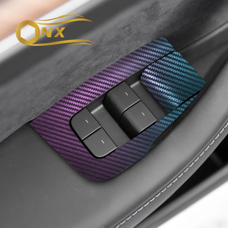 

Car modification car window button lift table color change protection sticker film For 19-21 Tesla model 3 modification