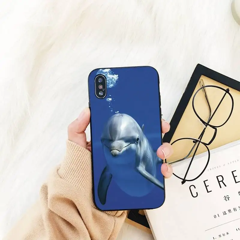 

YNDFCNB cute dolphin Phone Case For iPhone 11 8 7 6 6S Plus X XS MAX 5 5S se 2020 11 12pro max iphone xr case