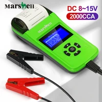 marshell lc 8139 car motorcycle battery tester 12v analyzer 2000cca cranking charging tester battery load test tool with printer