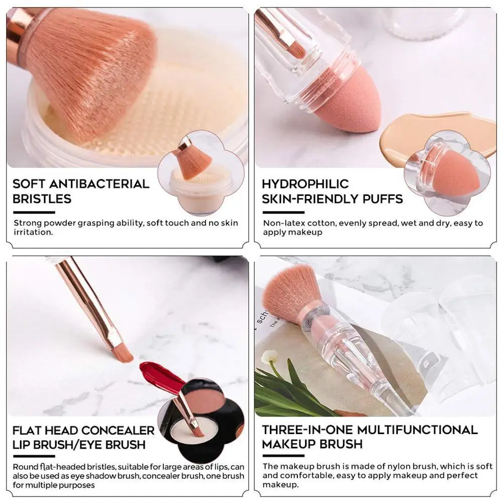 

1pcs Makeup Brush Set Three In One Portable Multi-function Shadow Brush Loose Mini Eye Blush Powder P0O4
