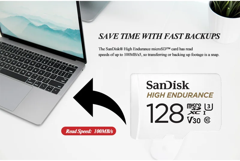 Двойной флеш-накопитель SanDisk карты памяти, 32 ГБ, 64 ГБ, класс 10, с высокой износостойкостью видео мониторинга V30 микро SD карты 100 МБ/с. карты памяти Microsd