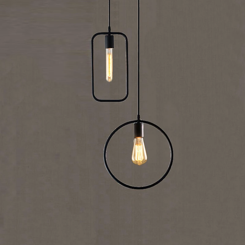 Скандинавские Геометрические линии кованого железа графическая люстра