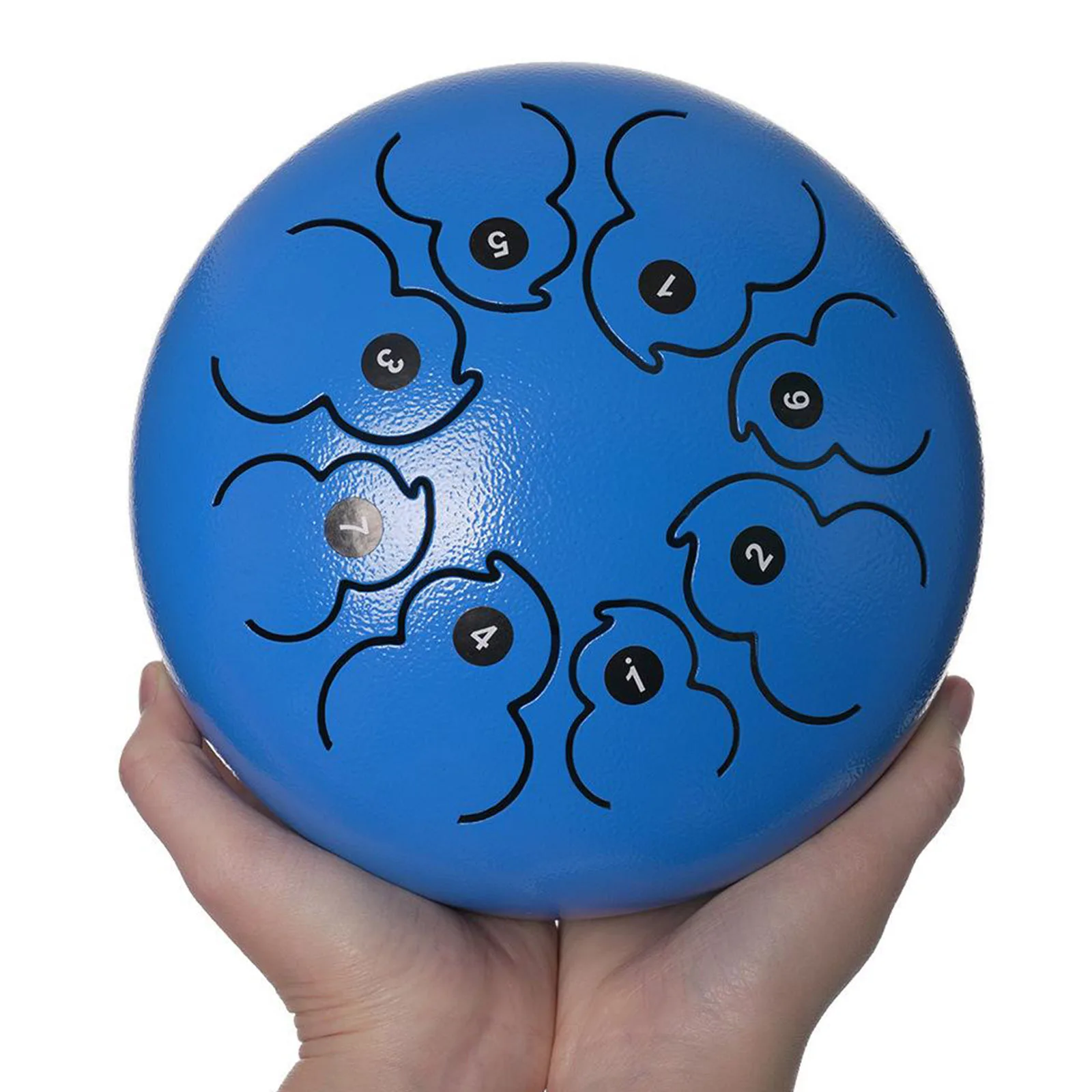 

8 Notes Steel Tongue Drum Hand Pan C Key w/ Drumsticks Music Book Notes Stickers Gift for Beginner Pro Blue