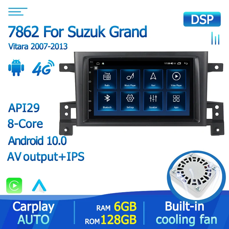 

Yelloberry 4G LTE 2 DIN Android 10.0 Car Radio Multimedia player For suzuki grand vitara 2005-2015 GPS navigation car stereo IPS