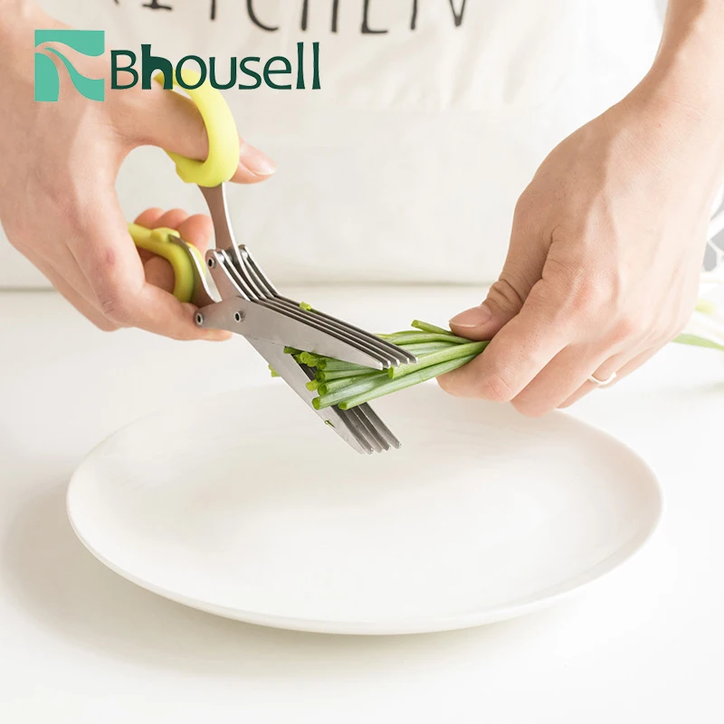 

Household Kitchen Stainless Steel Multi-functional Multi-layer Scissors Five Vegetable Shredder Cut Onion Cutter Accessories