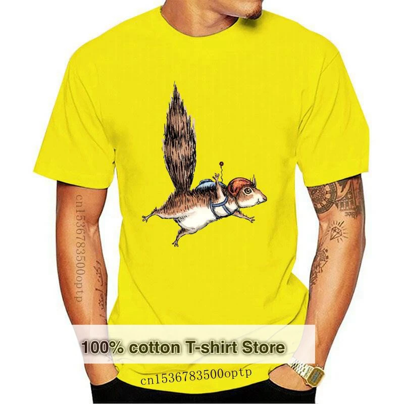 

Новые милые футболки с изображением животных, забавная хипстерская летняя крутая футболка для мальчиков с белкой и крылом, сделанная на зак...