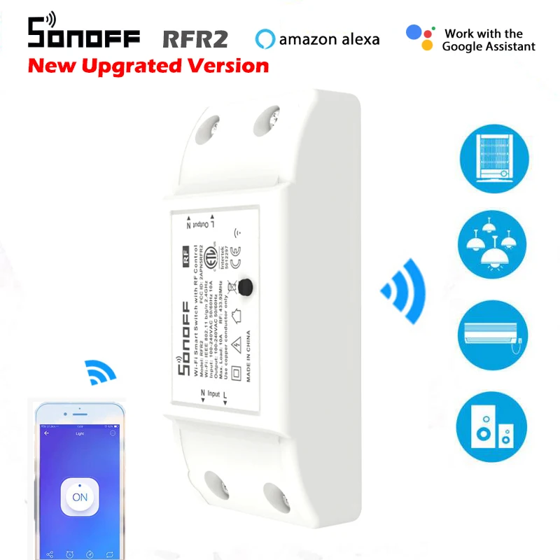 Беспроводной переключатель SONOFF RFR2 Upgrated RF 433Mhz умный дом с дистанционным