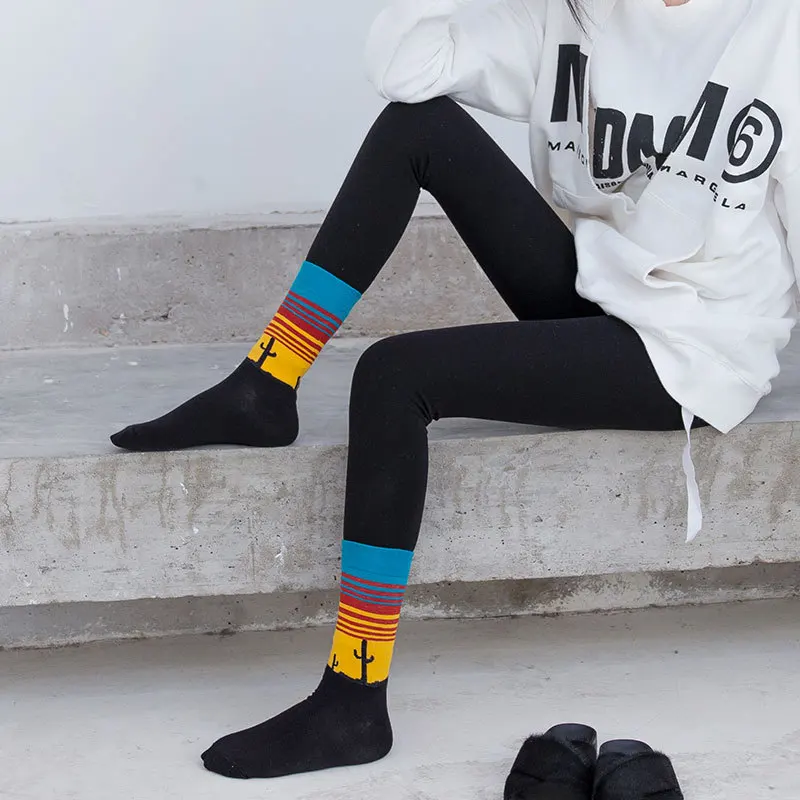 Instime Happy геометрические персональные хлопковые носки для женщин и пар унисекс