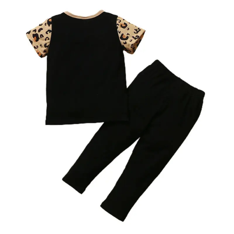 

Baby Girls Summer Clothes Short Sleeves T-Shirt Long Pants Set Two Pieces Outfit