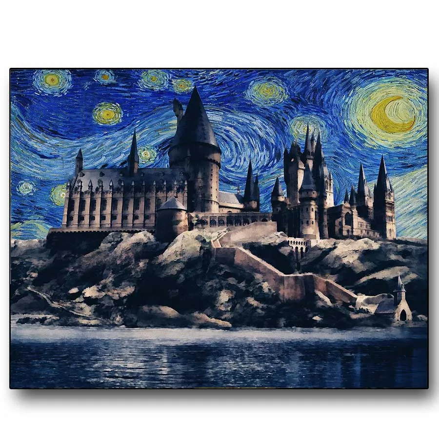 

Van Gogh Star Castle Painting by numbers kit for adult Motorcycle Racer Paint by Number on Canvas Wall Art For Home Decor