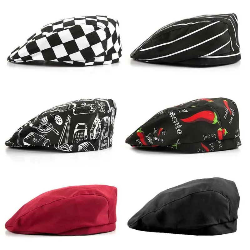 Новинка модные береты в полоску западном стиле для работы ресторане гостинице