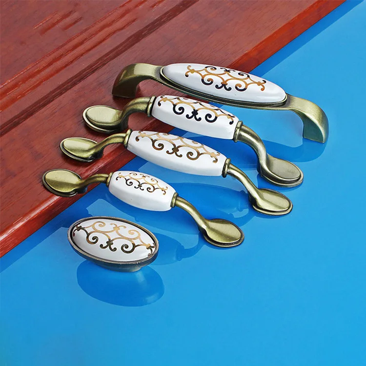 Европейская ручка в стиле ретро зеленый цинковый сплав крест Золотая