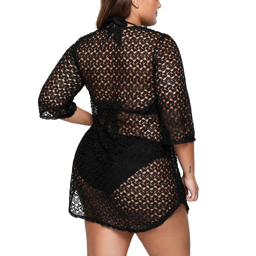 Пляжное платье миди размера плюс пляжная одежда большого для отдыха защиты от