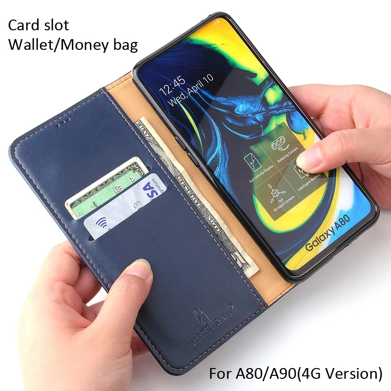Fierre shann кошелек магнитная кожа флип чехол для samsung Galaxy A50 A30 A30S A50S A20 A40 A70 A80 A90