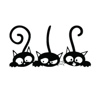 three cutes cats with tails car vinyl sticker decal bumper sticker for auto cars trucks walls windows