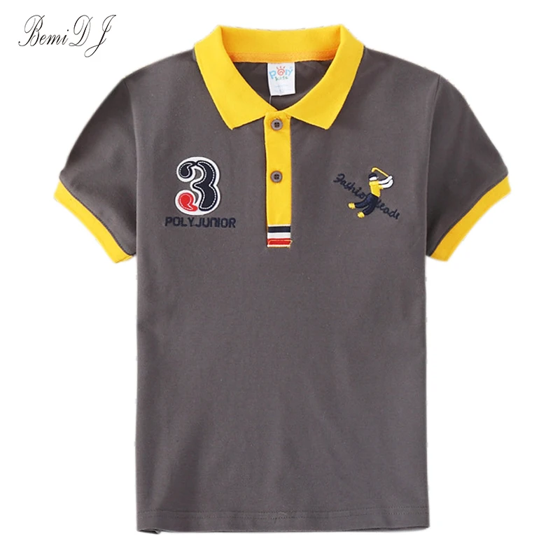 

Casual cotton Boys T-shirt 2021 Clothes For Teens Turn-down Collar 2-8 Years Oversized T-shirt Children's Clothing Clothes Tops