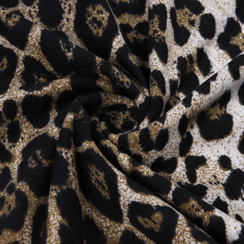 Hugcitar leopard print long sleeve with gloves sexy crop top skirt 2 pieces set autumn winter women streetwear outfits