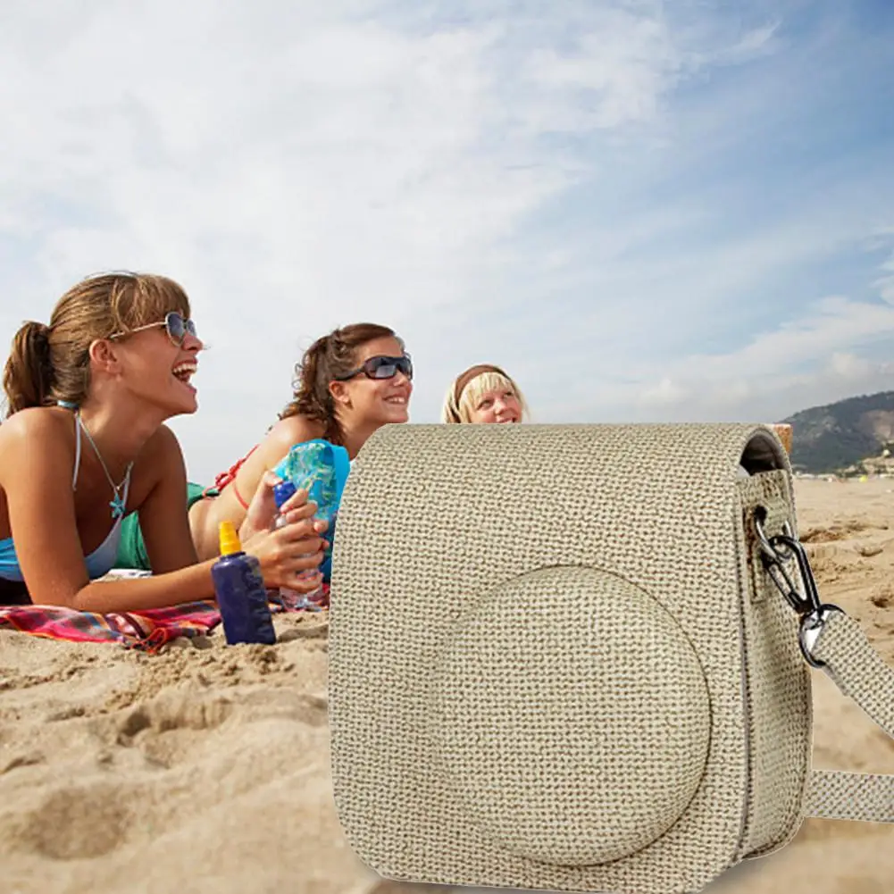 Ретро Тканые чехлы из искусственной кожи чехол для камеры Polaroid Mini8/8 +/9 Fujifilm Instax Mini