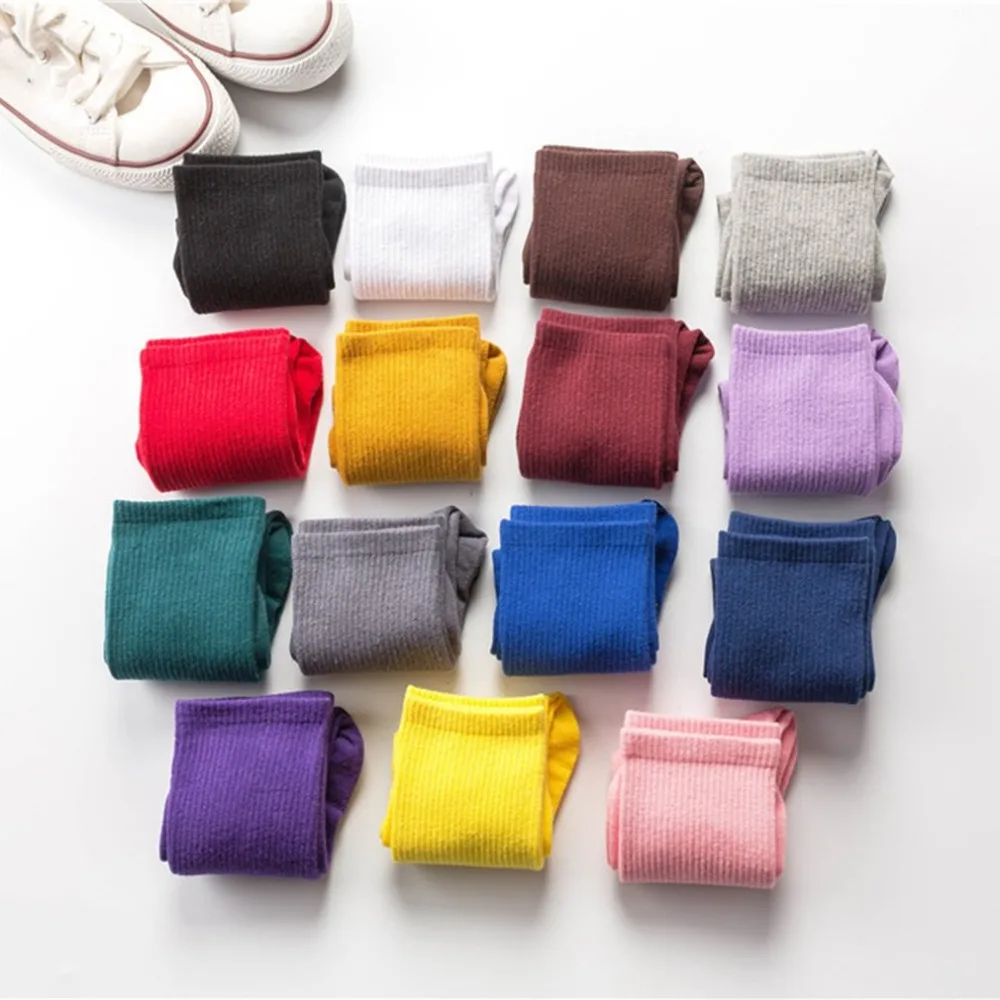 Модные длинные хлопковые носки для мужчин и женщин повседневные дышащие теплые