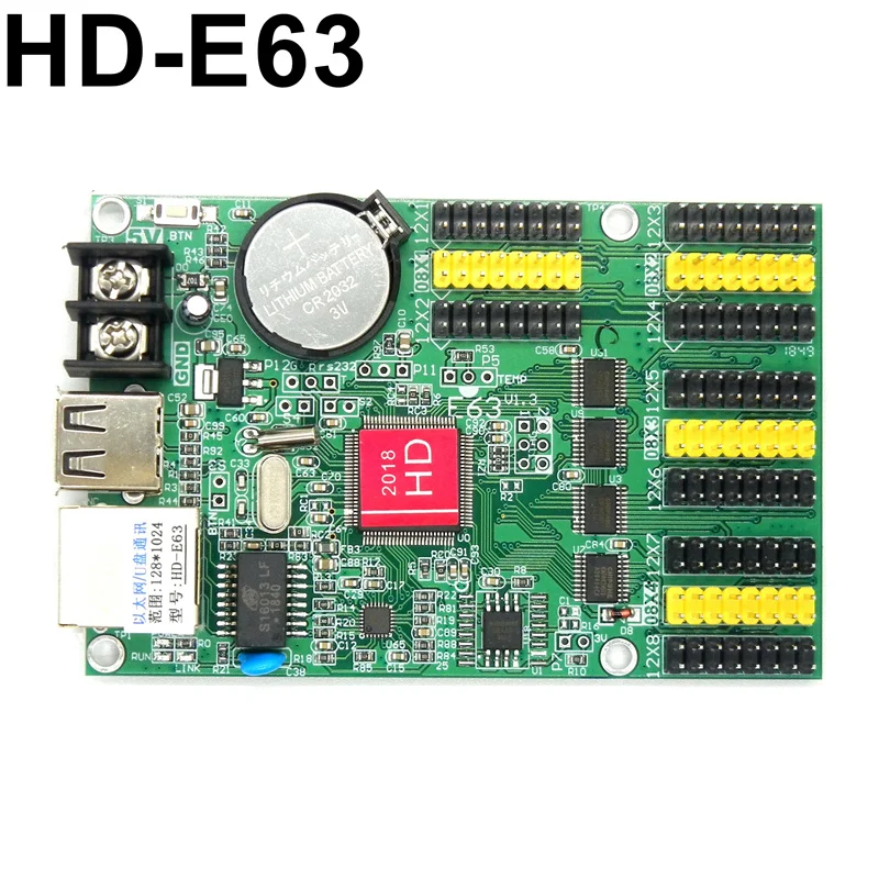 Плата управления светодиодным дисплеем 1024*128 пикселей Ethernet + USB порт светодиодный