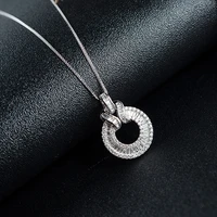 huitan novel design pendant necklace for women luxury inlaid cubic zirconia delicate necklaces party birthday gift girls jewelry