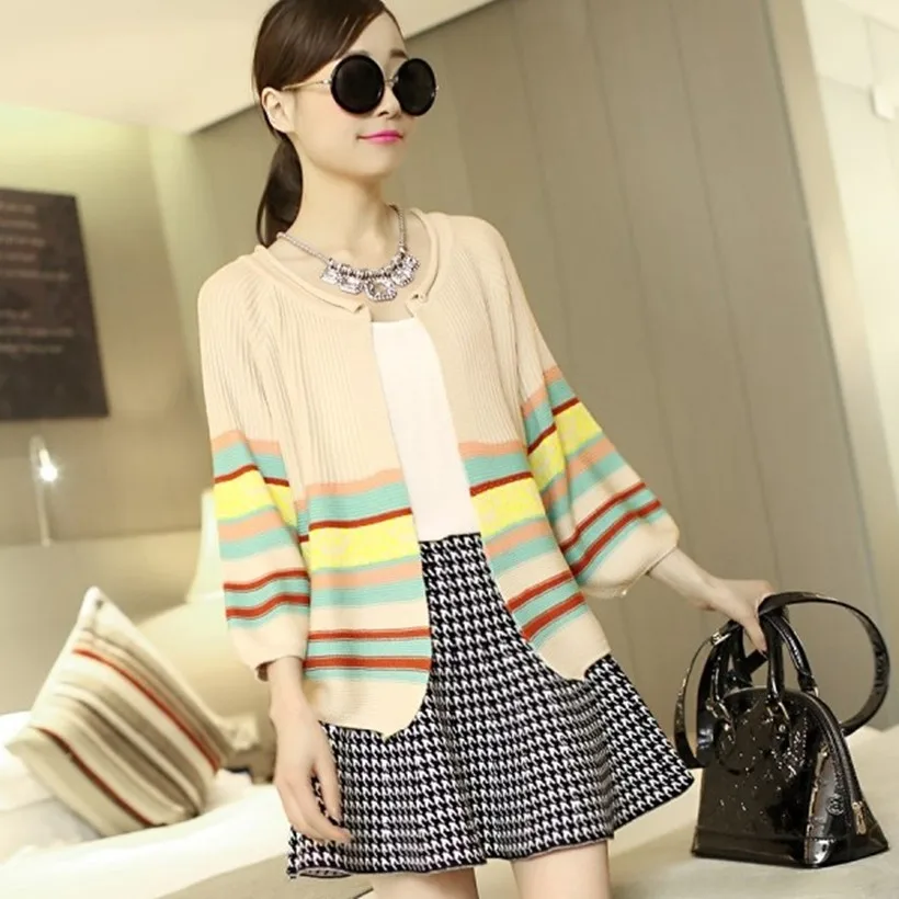 Модное цветное пальто с коротким рукавом свободная вязаная дышащая верхняя