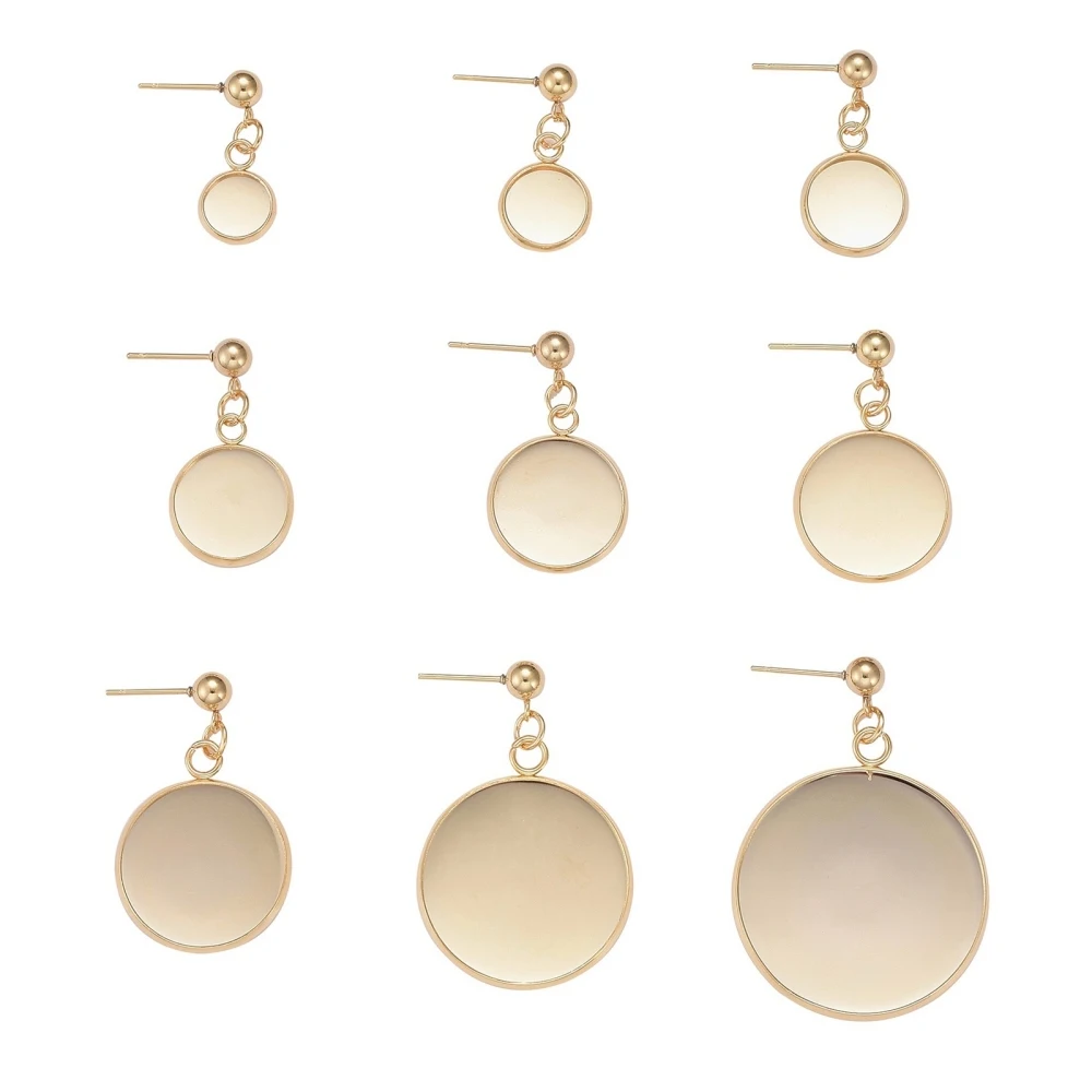 

18 шт., золотые серьги-гвоздики из нержавеющей стали