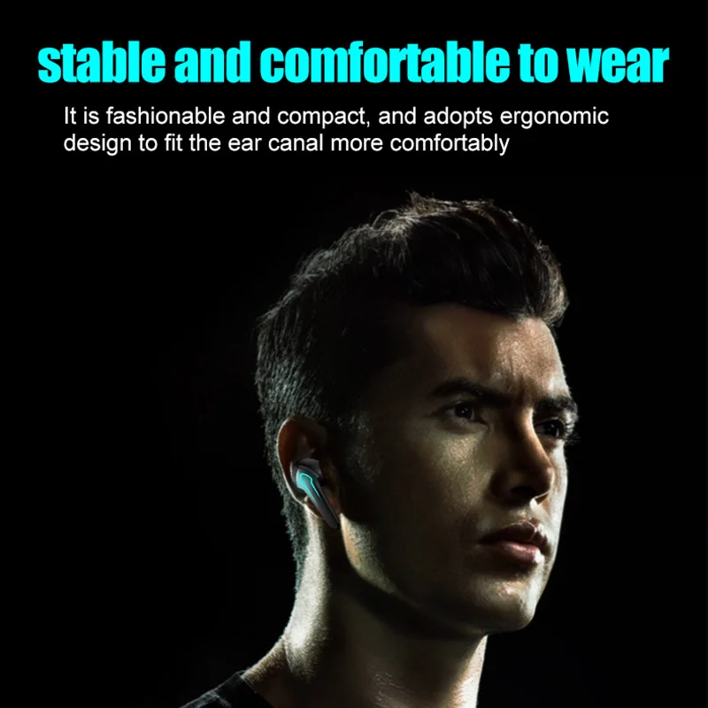 

New Gaming Headsets TWS Bluetooth 5.1 Wireless Headphones LED Sports Waterproof Wireless Earphone Noise Cancelling Earbuds Gamer
