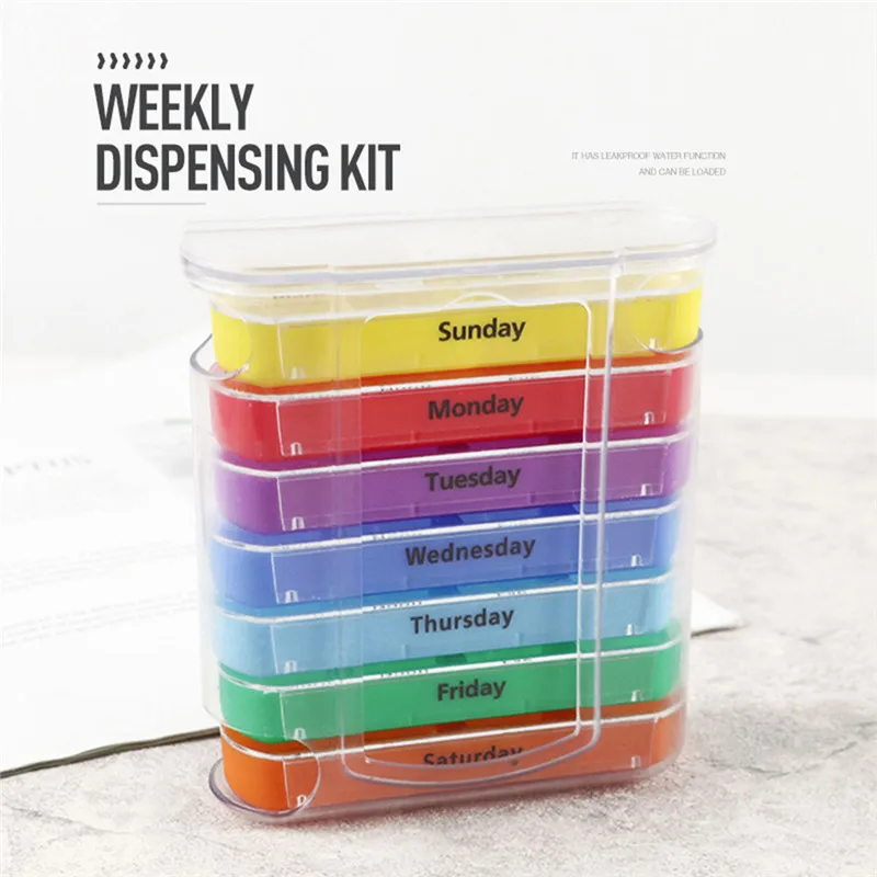 

28 Squares Weekly 7 Days Tablet Pill Box Holder Medicine Storage Organizer Container Case Wallet Medicine Box Travel Case Hot