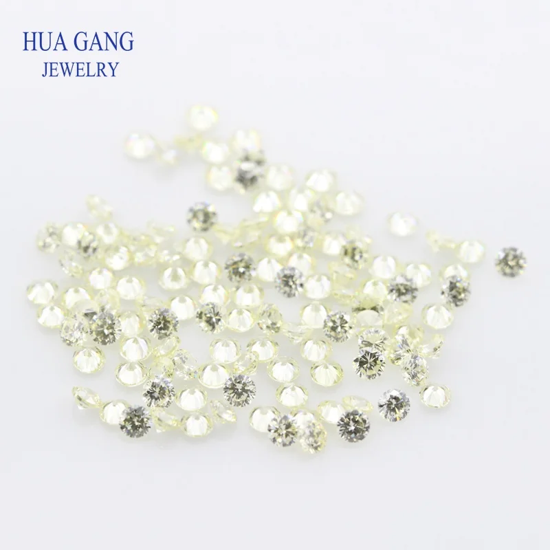 

200PCS AAAAA Lemon 0.6~7.5mm Cubic Zirconia Stone Round Brilliant Cut Loose CZ Stones Synthetic Gems Beads For Jewelry