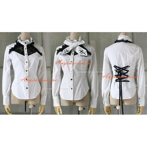 

Gothic Lolita Punk Fashion Shirt Coat White Jacket Cosplay Costume Tailor-made[CK1303]