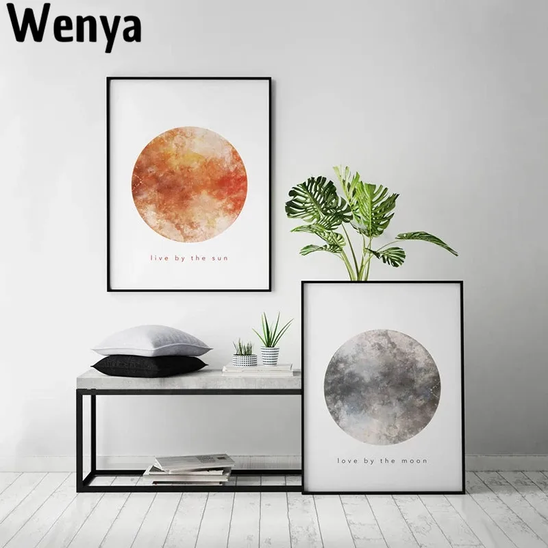 

Modern Canvas Painting Poster Minimalism Wall Art Sun Moon Painting Wall Art Prints Living Room Nordic Pictures Home Decor