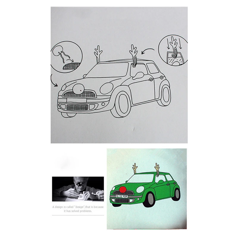 Рождественские автомобильные олени оленьи рога праздничные и прекрасные