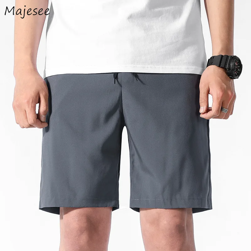 

Men Plus Size Board Shorts Solid M-9XL Simple Comfort Breathable Males Summer Beach-wear Elastic Waist Trendy All-match Popular