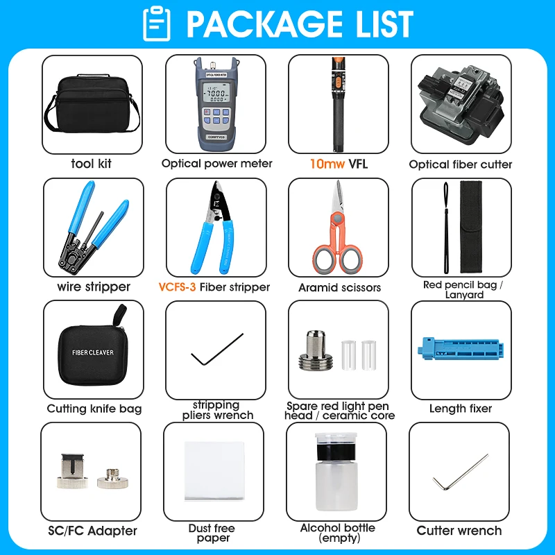 COMPTYCO FTTH Фотоэлементы с волоконным оптоволоконным измерителем мощности и