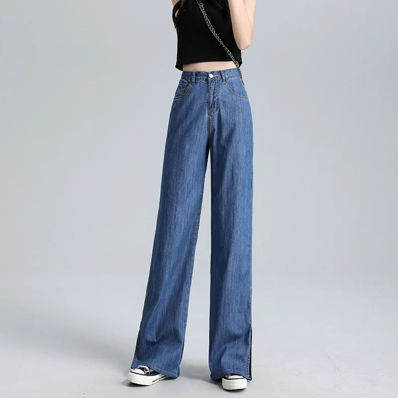 

Baggy Jeans Woman High Waist 2021 Summer Ropa Mujer Denim Long Trousers Thin Soft Breathable Straight Leg Pants Korean Fashion