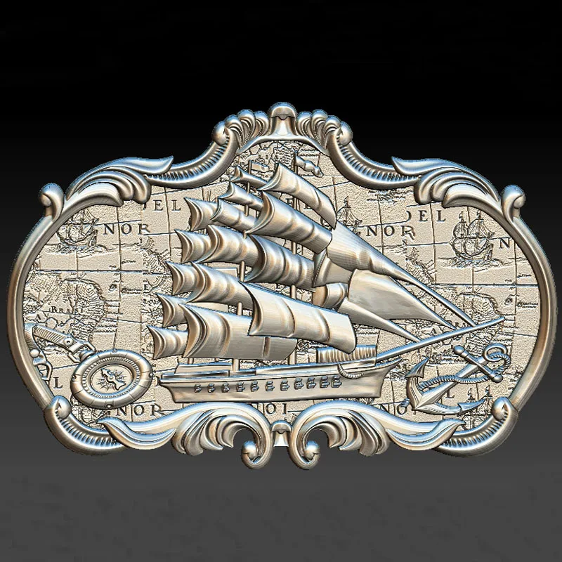 3d модель корабля в рамке STL для фрезерного станка с ЧПУ гравер рельефная машина