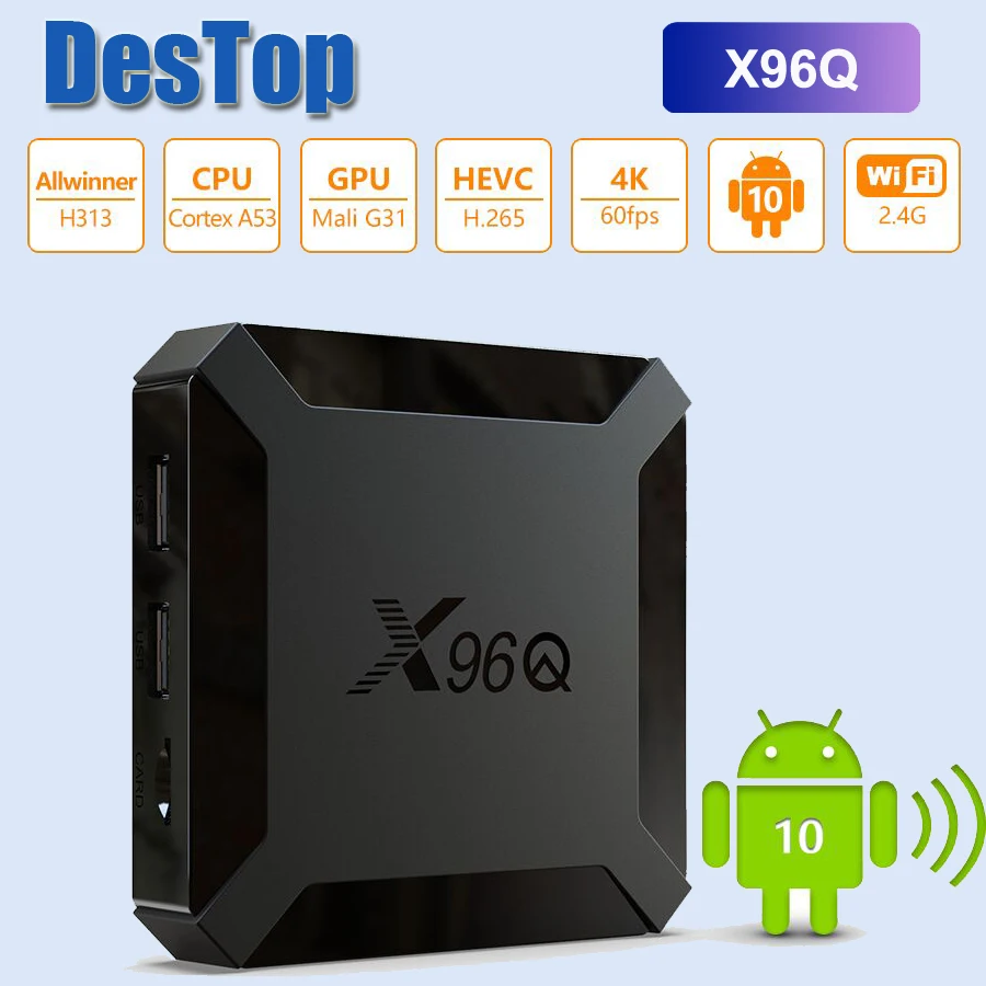 X96Q Smart TV Box Android 10 0 Allwinner H313 четырехъядерный 2 Гб 16 Поддержка 4K 3D Netflix Youtube ТВ