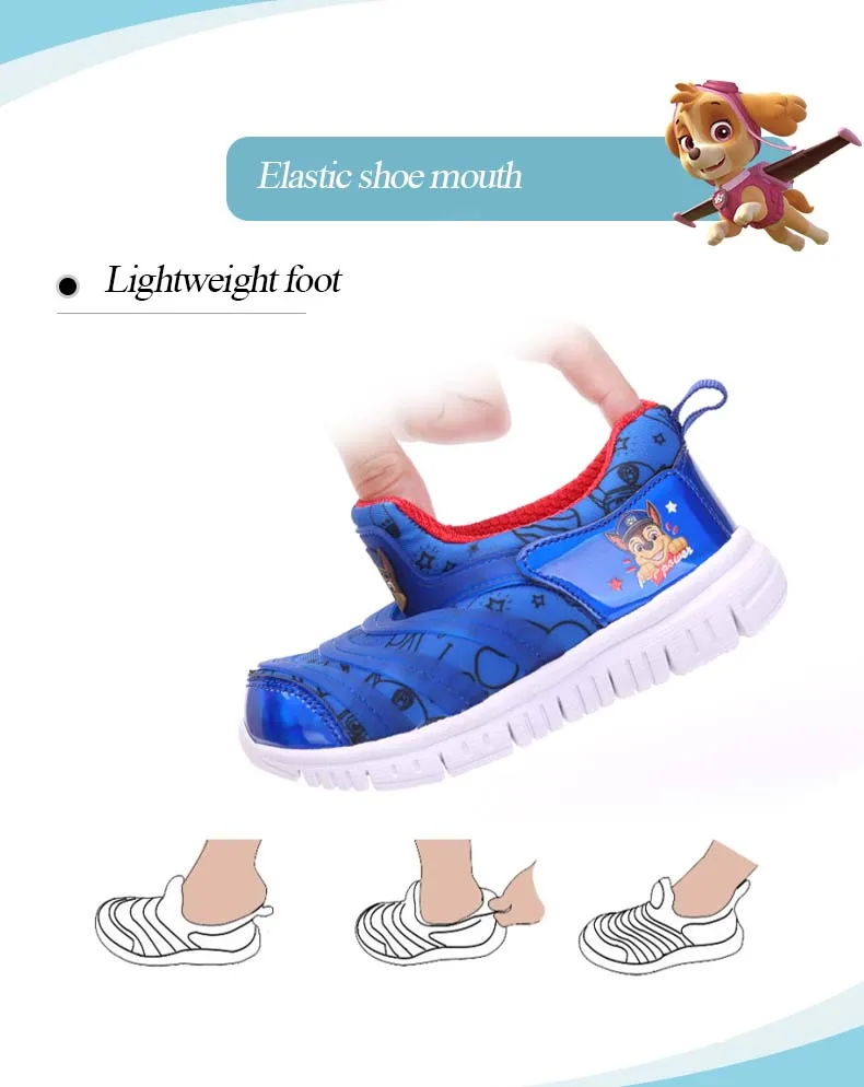 PAW Patrol/детская повседневная обувь для мальчиков; Детские кроссовки; спортивная обувь для девочек; удобная обувь для бега; размеры 18-30