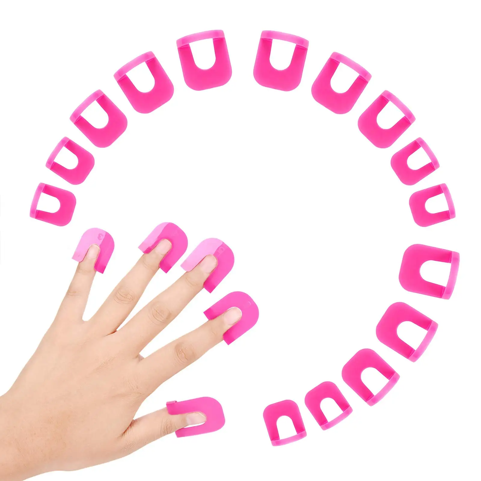 

26pcs Nail Polish Stencil 10 Sizes Nail Painting Guide Manicure Nail Art Polish Protection Tip Protectors Reusable Pink 26pcs N