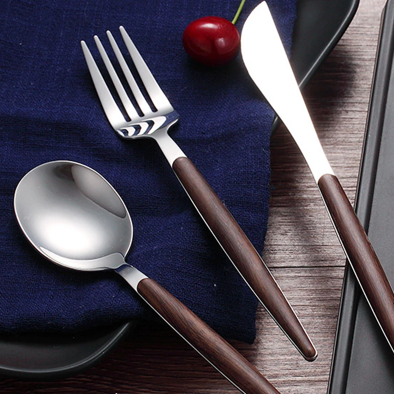 6 шт./компл. европейские столовые приборы набор столовых приборов из нержавеющей