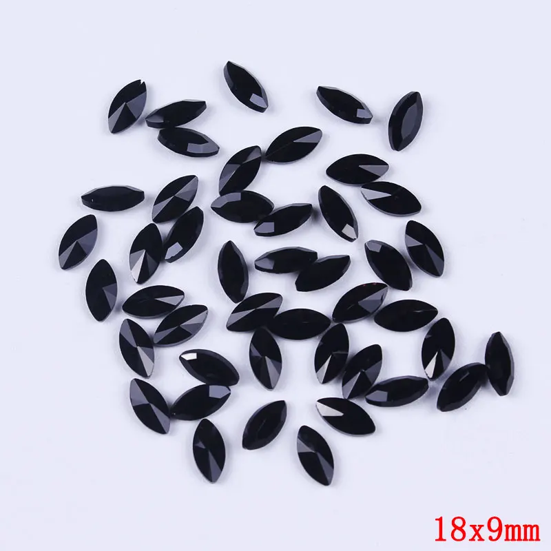 Стразы с острым дном не Hotfix черные для украшения одежды камни и кристаллы стразы