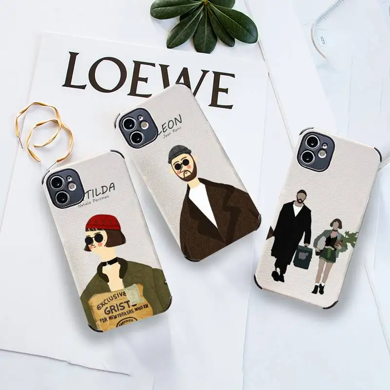 

Leon Matilda Natalie Portman Movie Phone Case Lambskin Leather For iphone 12 11 8 7 6 XR X XS PLUS MINI PLUS PRO MAX Shockproof
