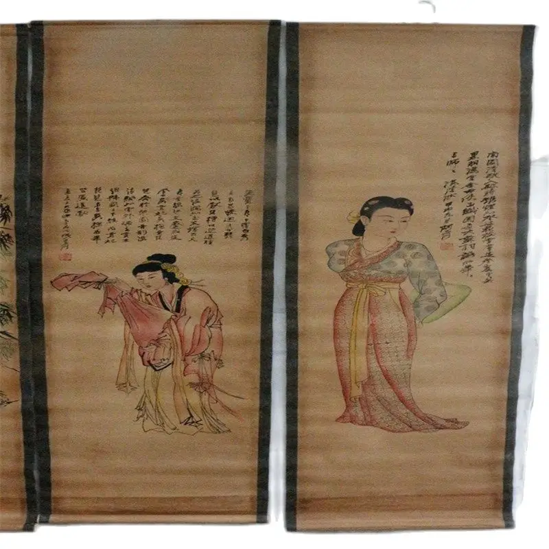 Китайский спиральный картина четыре Экран Картины Средний зал подвесная Чжан